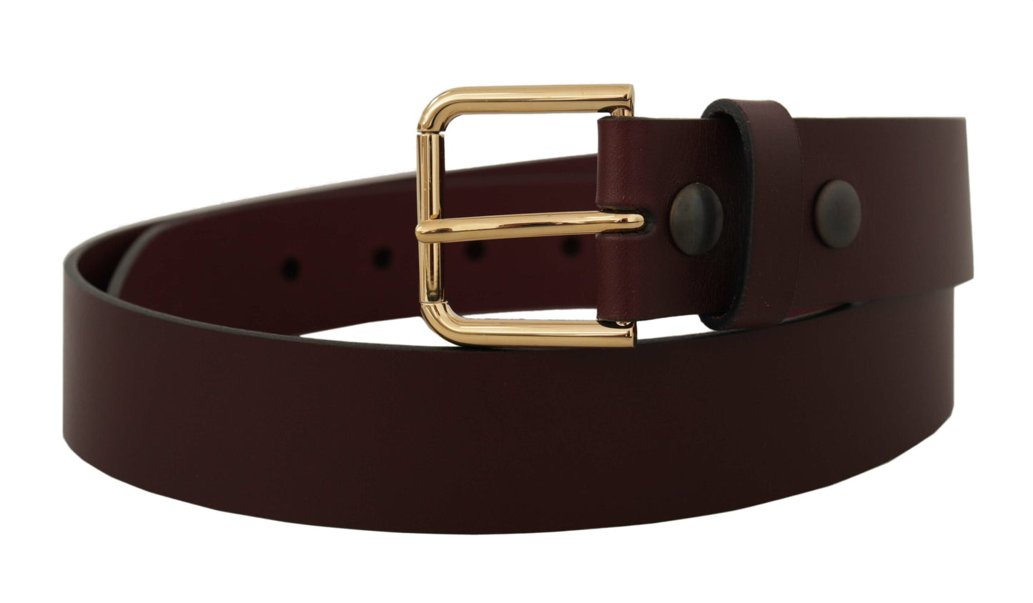 Dolce & Gabbana Chic Brown Leather Belt – Timeless Elegance