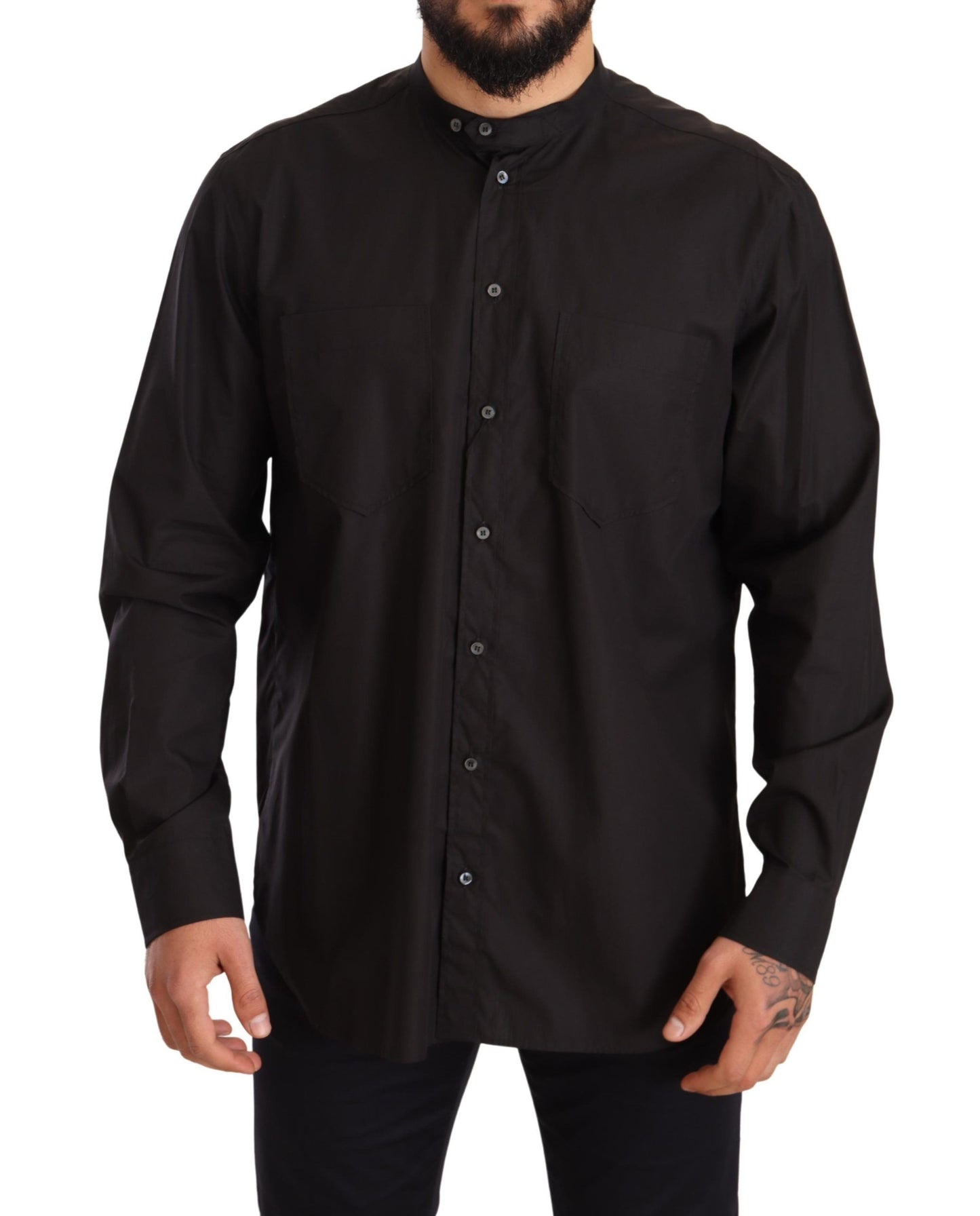 Dolce & Gabbana Elegant Black 100% Cotton Men's Shirt