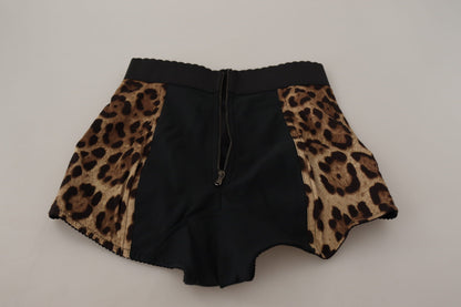 Dolce & Gabbana Leopard Print High Waist Hot Pants Shorts