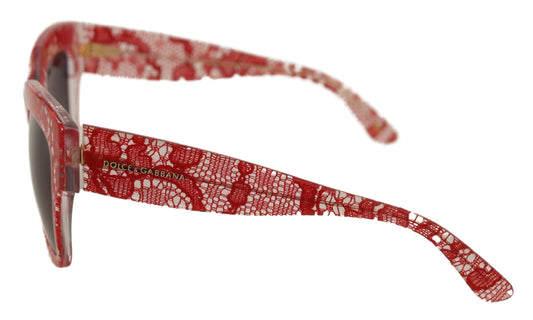 Dolce & Gabbana Sicilian Lace-Inspired Red Sunglasses