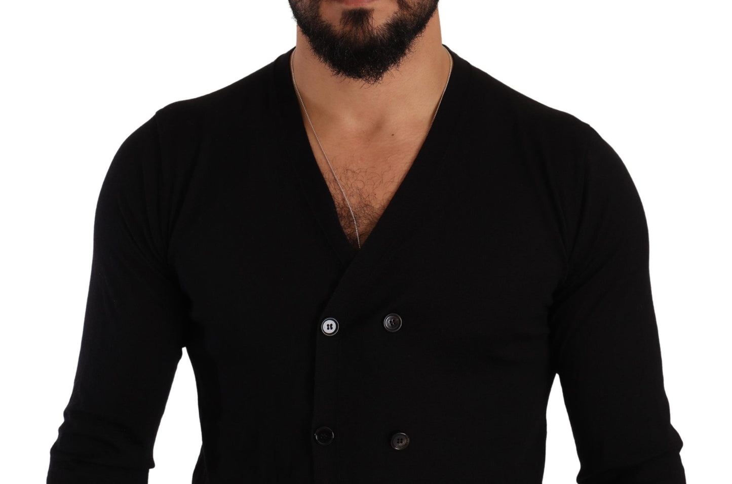 Dolce & Gabbana Black Cashmere Button Down Cardigan Sweater