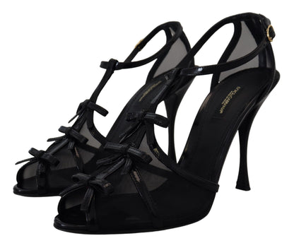 Dolce & Gabbana Black Stiletto High Heels Sandals Shoes