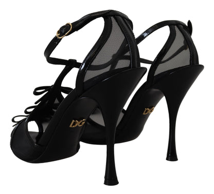 Dolce & Gabbana Black Stiletto High Heels Sandals Shoes