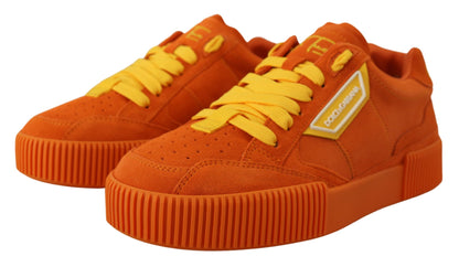 Dolce & Gabbana Orange Leather P.j. Tucker Sneakers Shoes