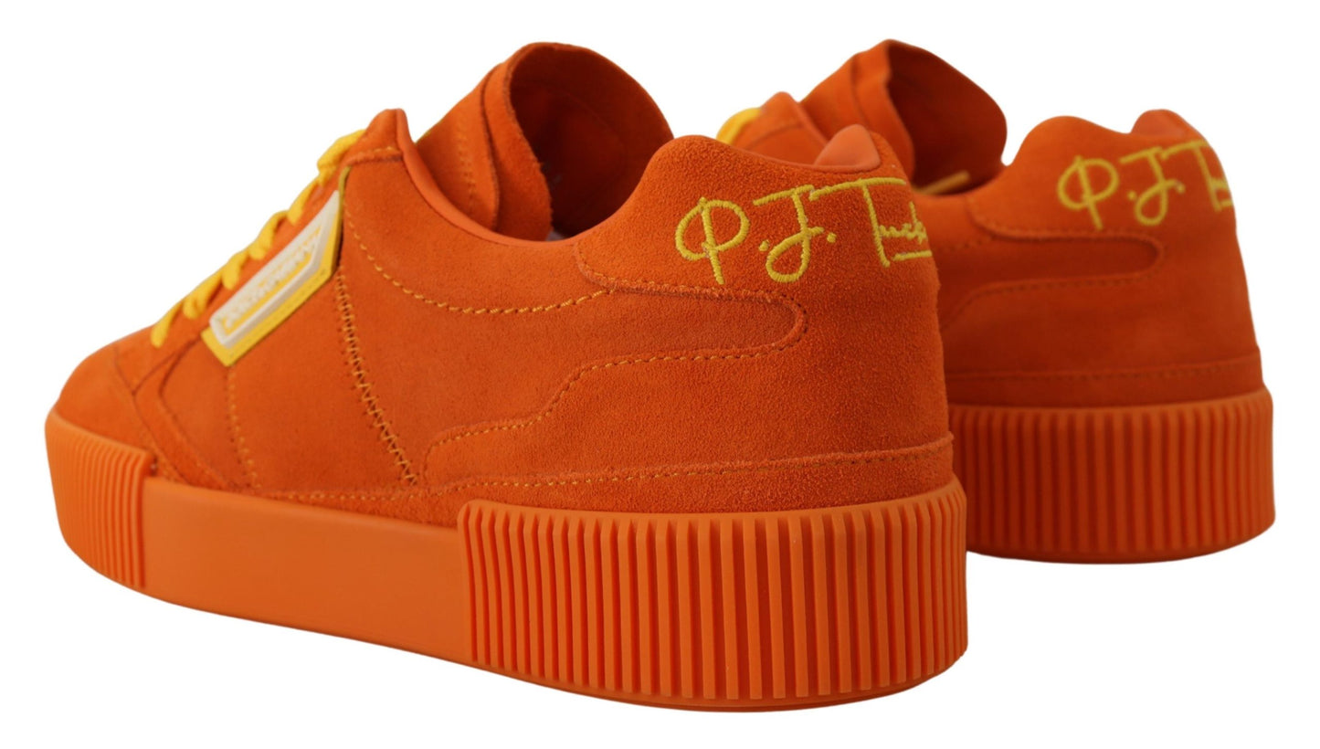 Dolce & Gabbana Orange Leather P.j. Tucker Sneakers Shoes