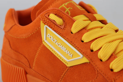 Dolce & Gabbana Orange Leather P.j. Tucker Sneakers Shoes