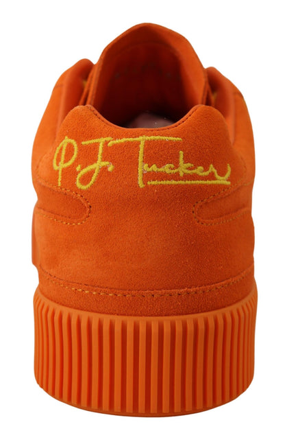 Dolce & Gabbana Orange Leather P.j. Tucker Sneakers Shoes