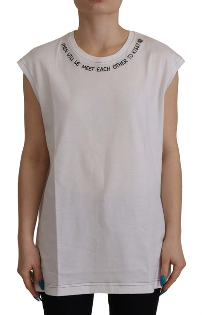 Dolce & Gabbana Elegant White Cotton Sleeveless Top