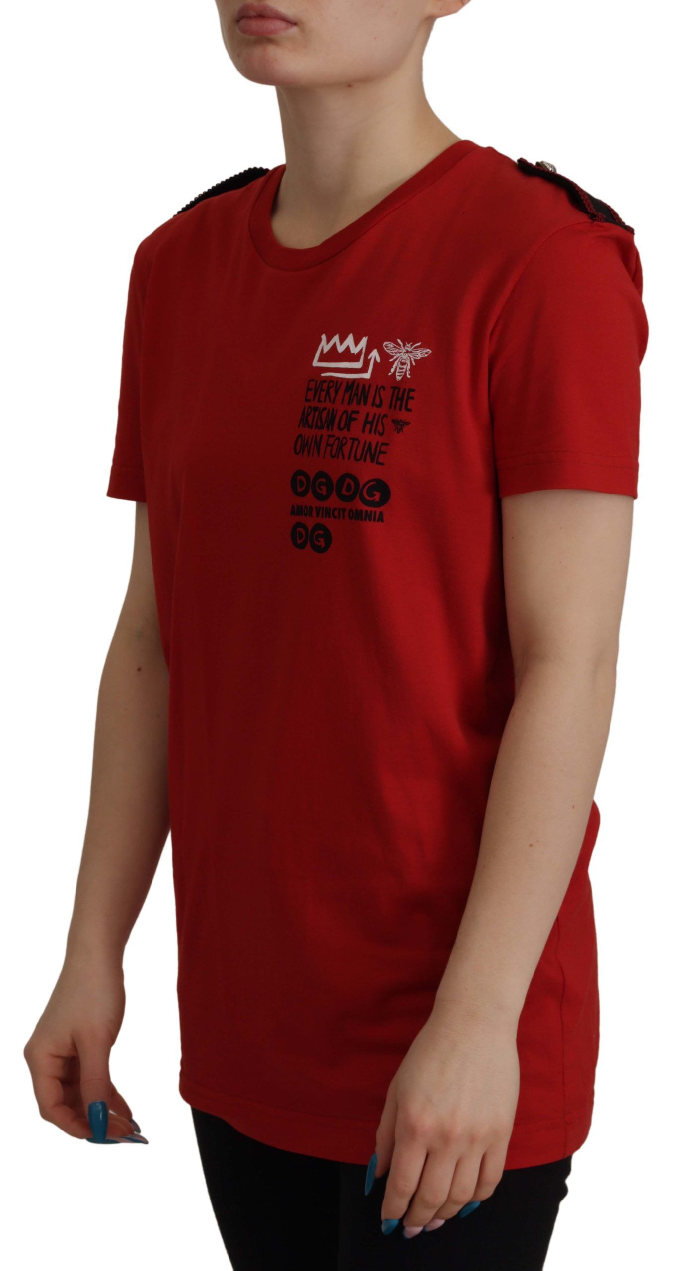 Dolce & Gabbana Elegant Red Crewneck Cotton Tee