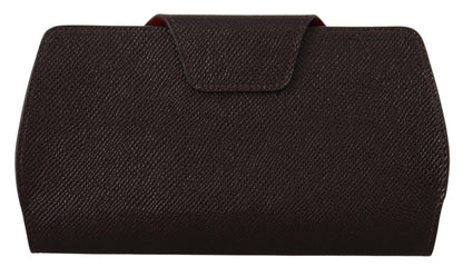 Dolce & Gabbana Elegant Bordeaux Leather Sunglasses Pouch