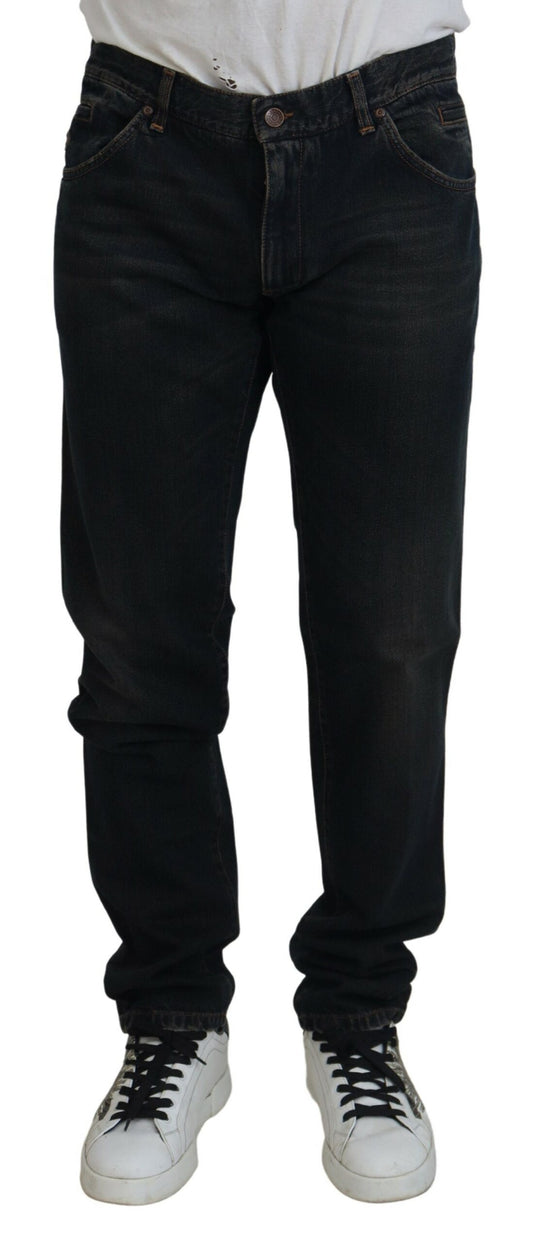 Dolce & Gabbana Blue Cotton Skinny Denim Jeans