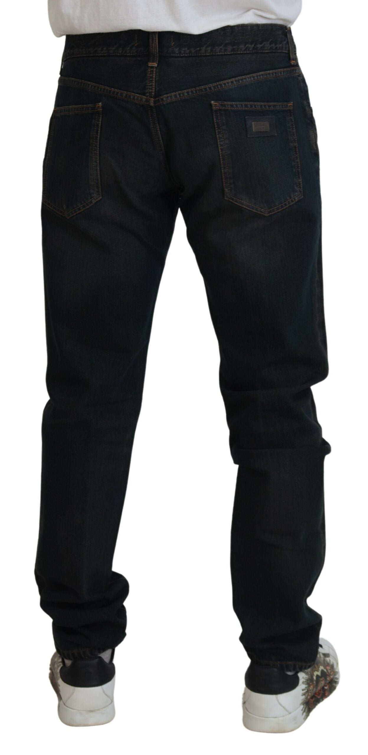 Dolce & Gabbana Blue Cotton Skinny Denim Jeans