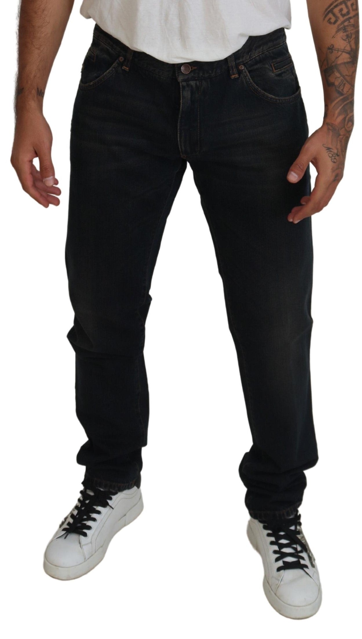 Dolce & Gabbana Blue Cotton Skinny Denim Jeans