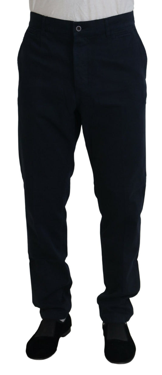 Dolce & Gabbana Blue Cotton Dress Formal Men Pants