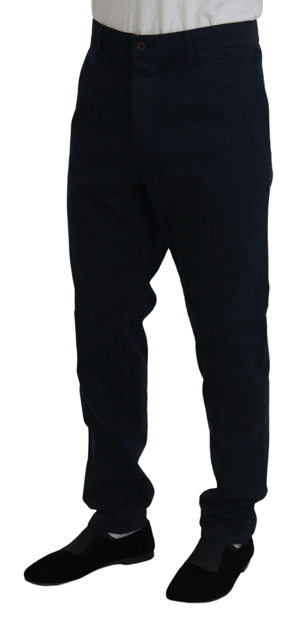 Dolce & Gabbana Blue Cotton Dress Formal Men Pants