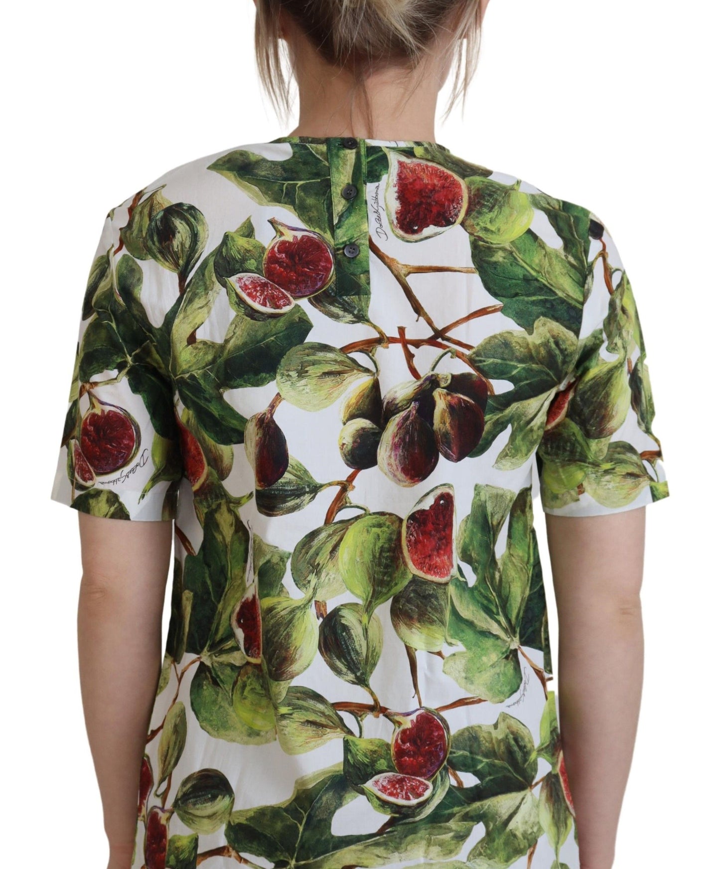 Dolce & Gabbana Chic Multicolor Fig Print Cotton Top