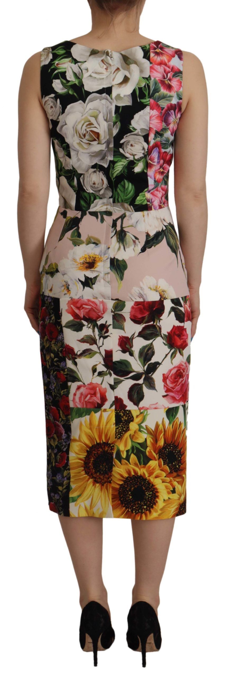 Dolce & Gabbana Patchwork Floral Midi Sheath Dress