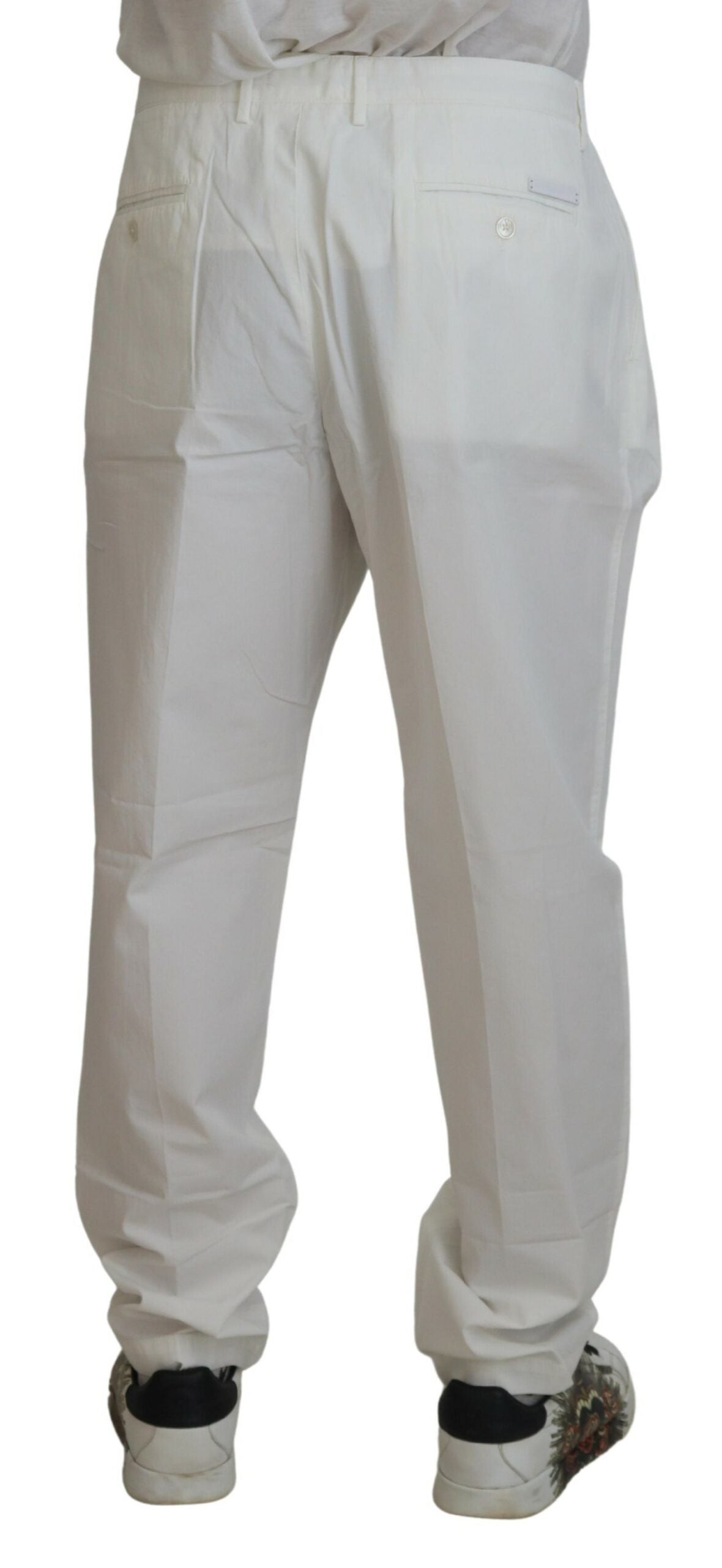 Dolce & Gabbana White Cotton Dress Formal Men Pants