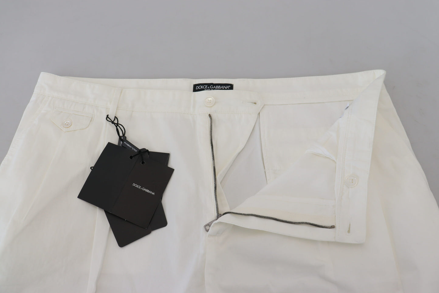 Dolce & Gabbana White Cotton Dress Formal Men Pants