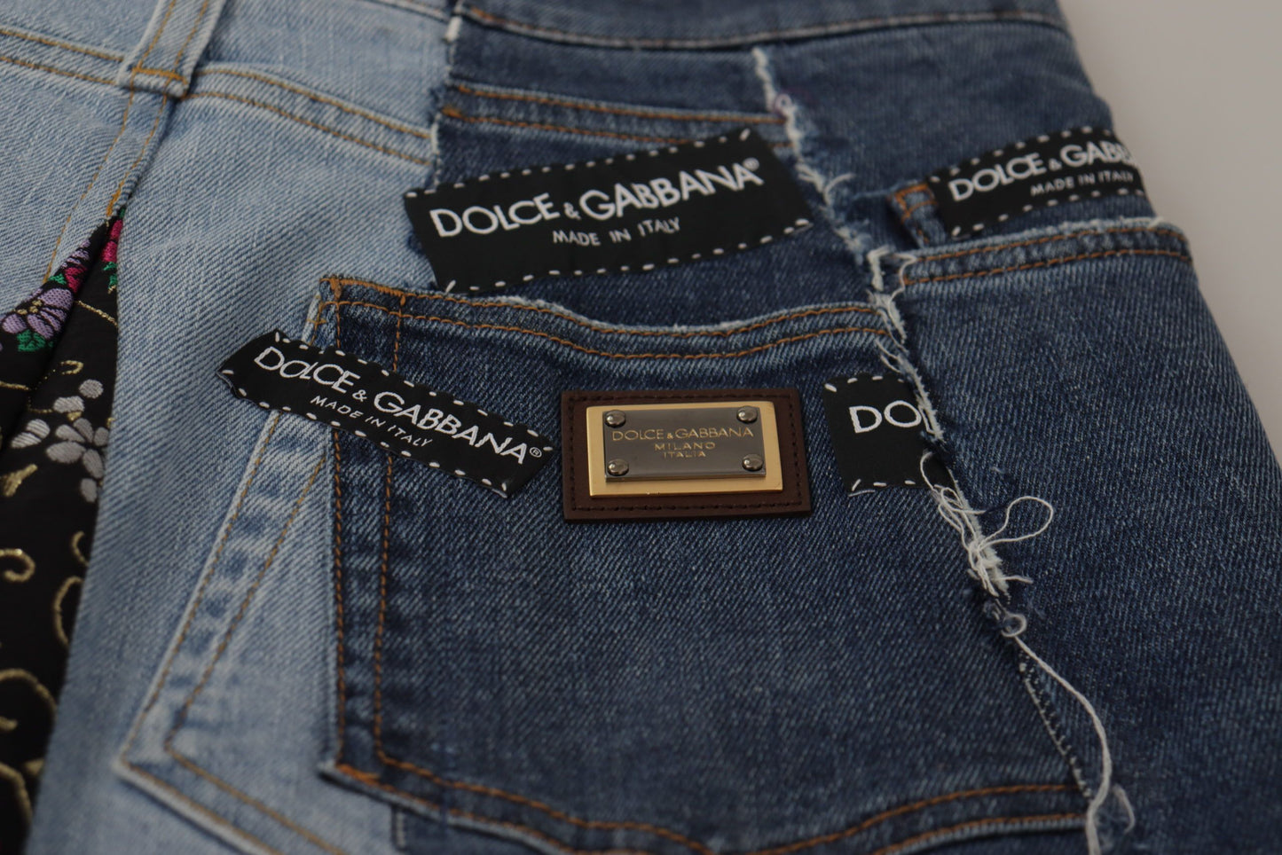 Dolce & Gabbana High-Waist Multicolor Wide-Cut Jeans