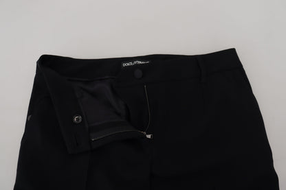 Dolce & Gabbana Elegant Black Wool-Silk Blend Trousers