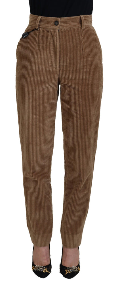 Dolce & Gabbana Elegant Brown Corduroy Pants for Sophisticated Style