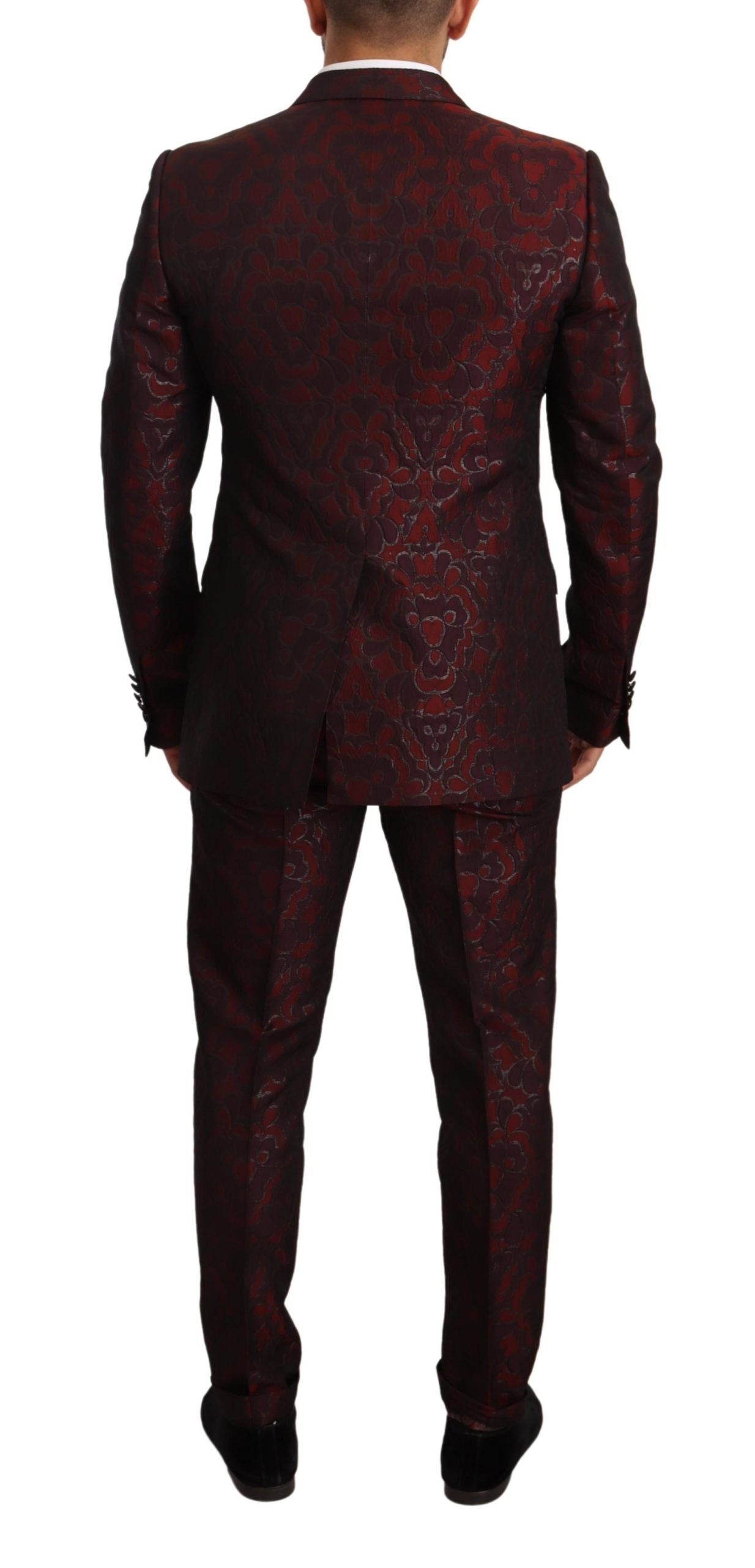 Dolce & Gabbana Elegant Red Martini Three Piece Suit