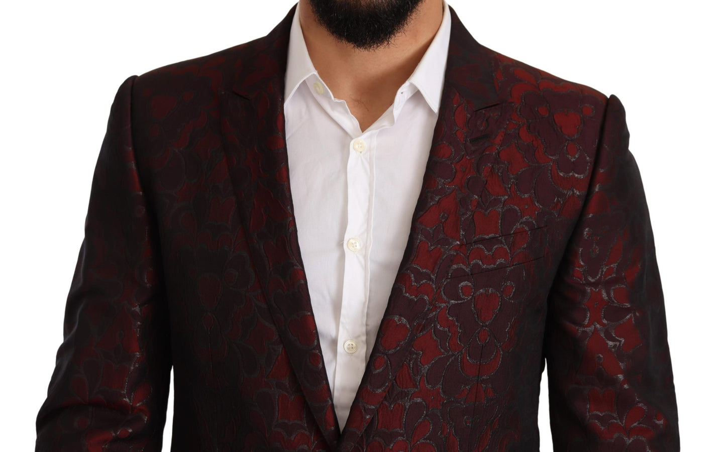 Dolce & Gabbana Elegant Red Martini Three Piece Suit