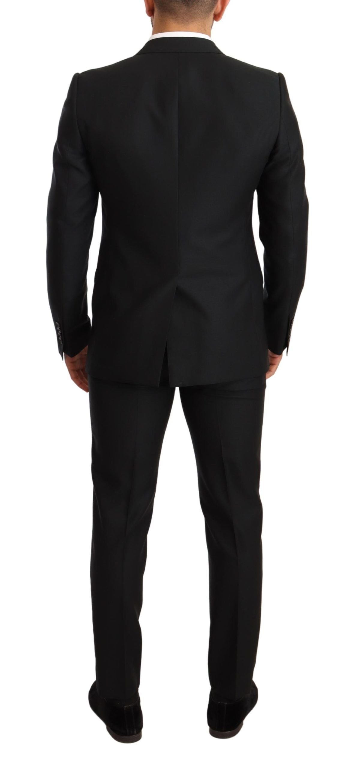 Dolce & Gabbana Sleek Black Virgin Wool Martini Suit