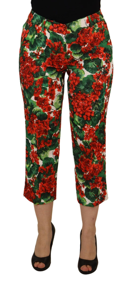 Dolce & Gabbana Chic Cropped Mid Waist Pants - Multicolor