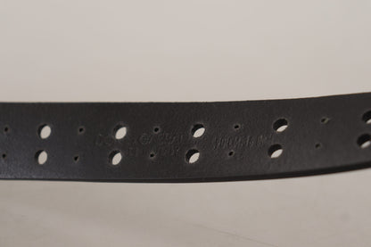 Dolce & Gabbana Elegant Black Leather Belt with Metal Buckle