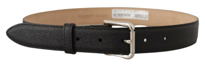 Dolce & Gabbana Sleek Black Authentic Leather Belt