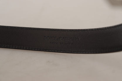 Dolce & Gabbana Sleek Black Leather Belt with Metal Buckle