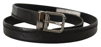 Dolce & Gabbana Elegant Ostrich Leather Designer Belt