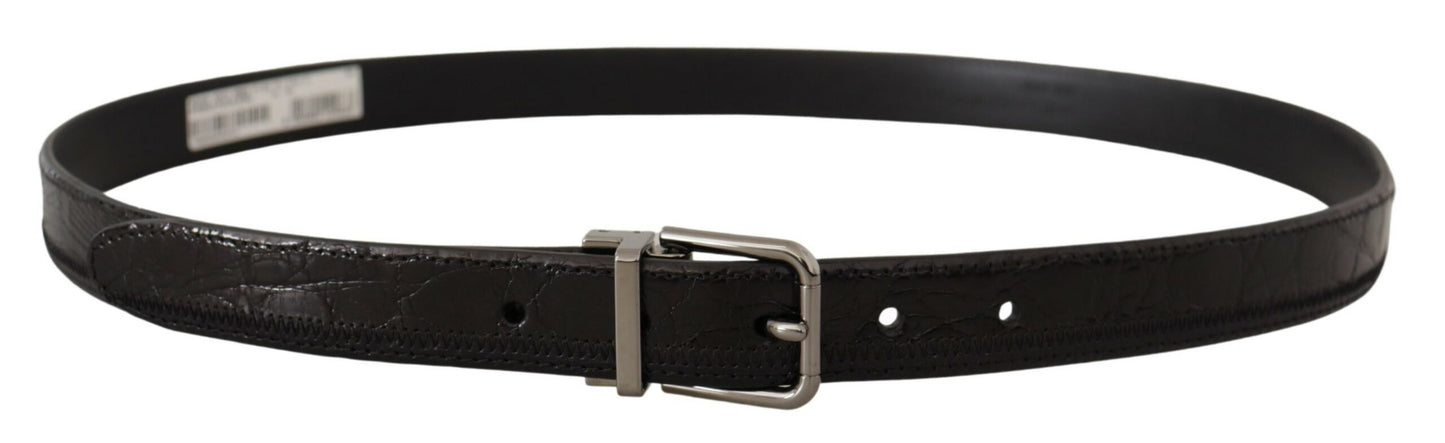 Dolce & Gabbana Elegant Ostrich Leather Designer Belt