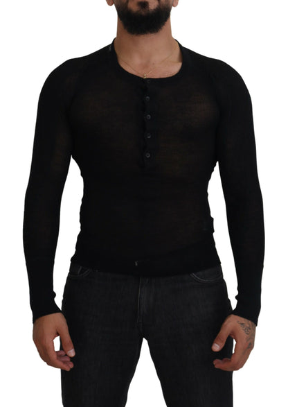 Dolce & Gabbana Elegant Black Cashmere Pullover Sweater