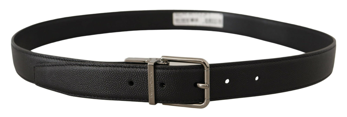 Dolce & Gabbana Elegant Black Leather Buckle Belt