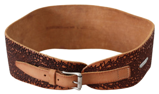 Scervino Street Elegant Brown Leather Fashion Belt