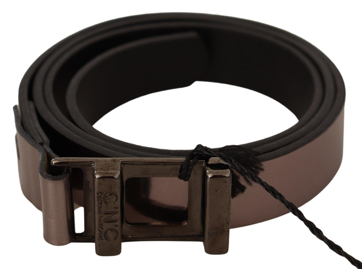 Costume National Pink Metallic Leather Buckle Belt