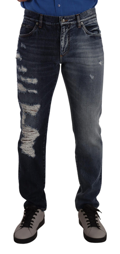 Dolce & Gabbana Chic Tattered Denim Jeans