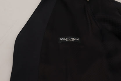 Dolce & Gabbana Black Wool Stretch Waistcoat Formal Vest