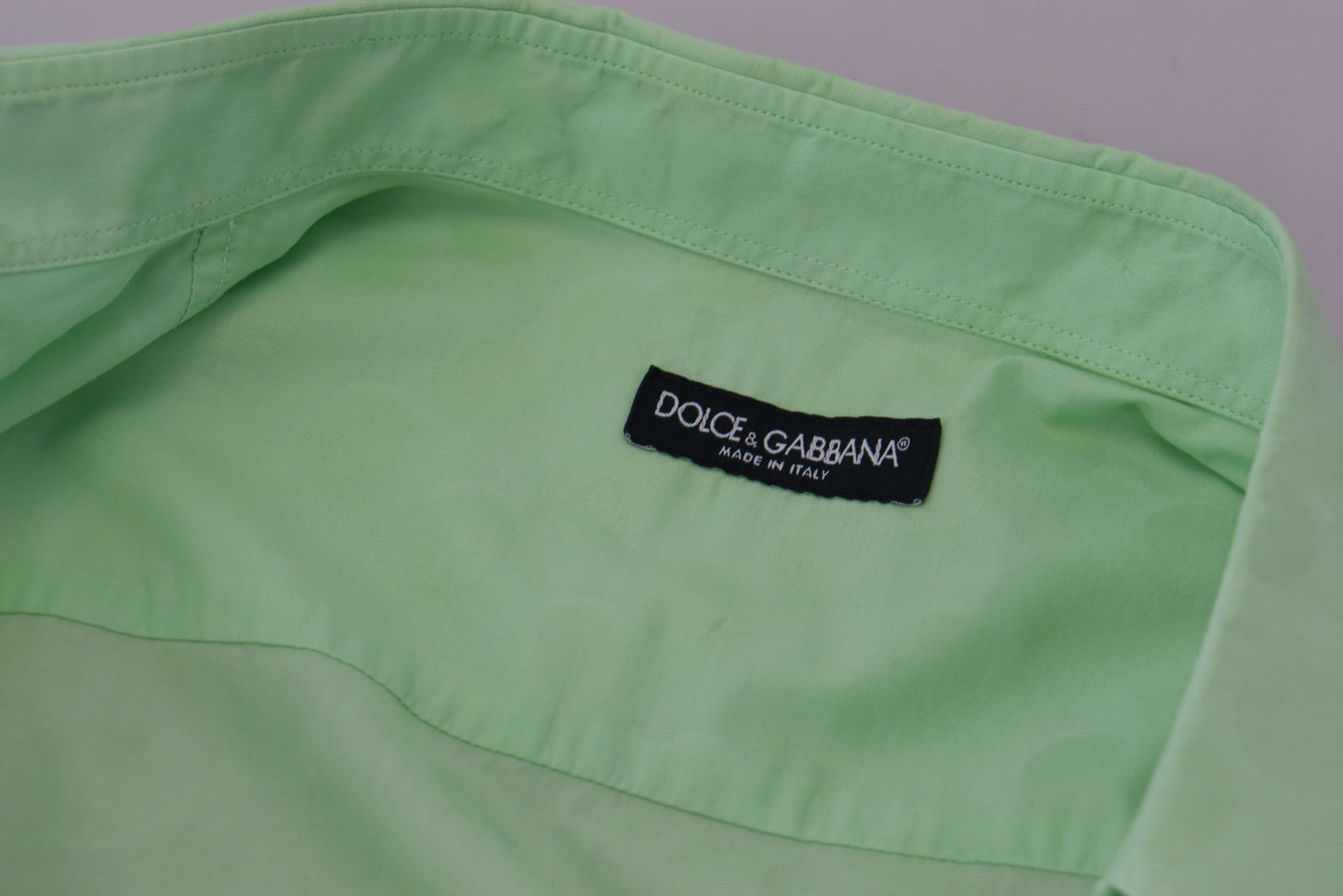 Dolce & Gabbana Mint Green Slim Fit Casual Button-Down Shirt