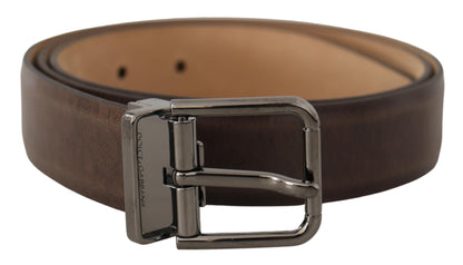 Dolce & Gabbana Elegant Leather Belt with Metal Buckle