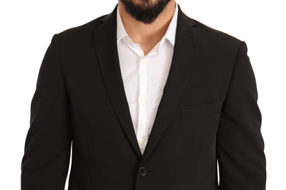 Domenico Tagliente Elegant Black Slim Fit Two-Piece Suit