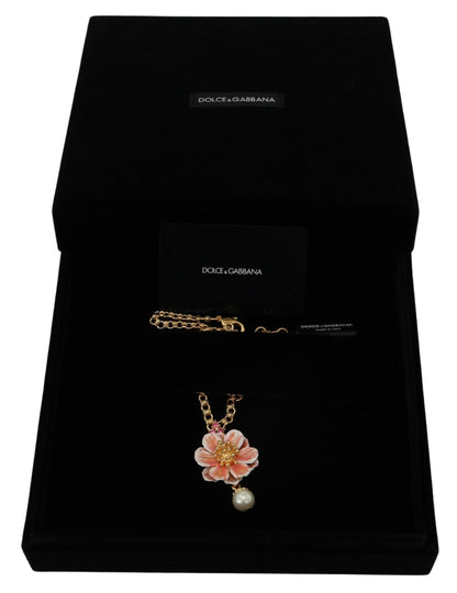 Dolce & Gabbana Elegant Floral Statement Charm Necklace