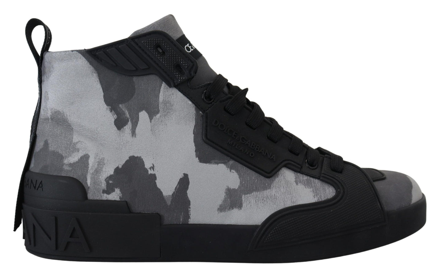 Dolce & Gabbana Camo Gray High-Top Sneakers