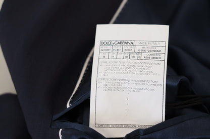 Dolce & Gabbana Blue Wool Single Breasted Coat Blazer