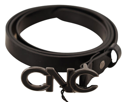 Costume National Elegant Black Leather Fashion Belt