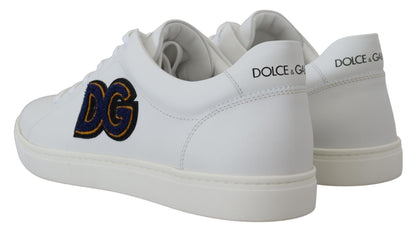 Dolce & Gabbana Elegant White Leather Men's Sneakers