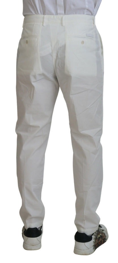 Dolce & Gabbana White Cotton Skinny Chino Pants